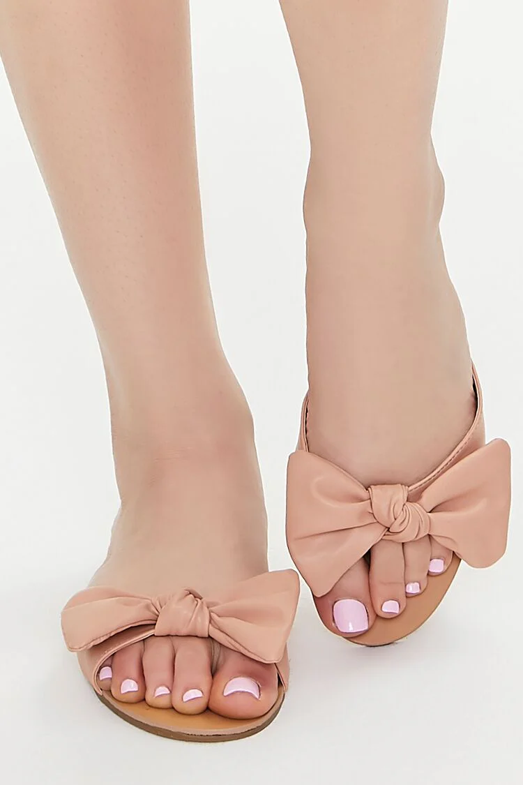 Bow Faux Leather Sandals - Image 4