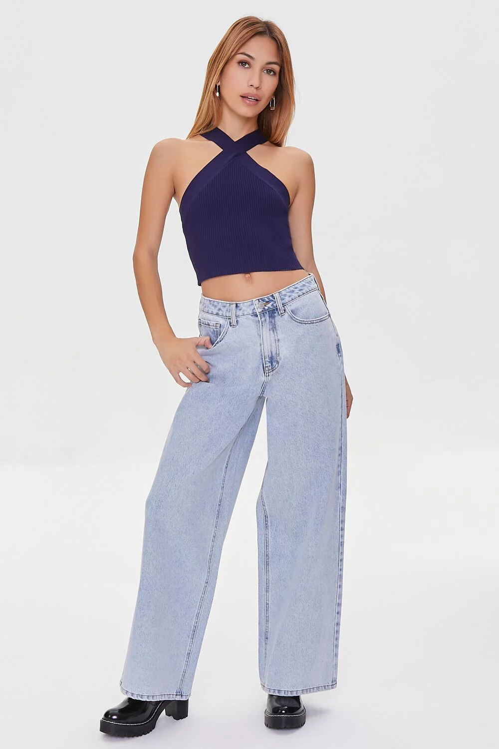 Sweater-Knit Halter Crop Top - Image 4