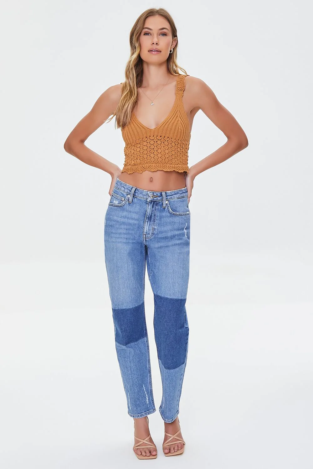 Crochet Lace-Up Crop Top - Image 4
