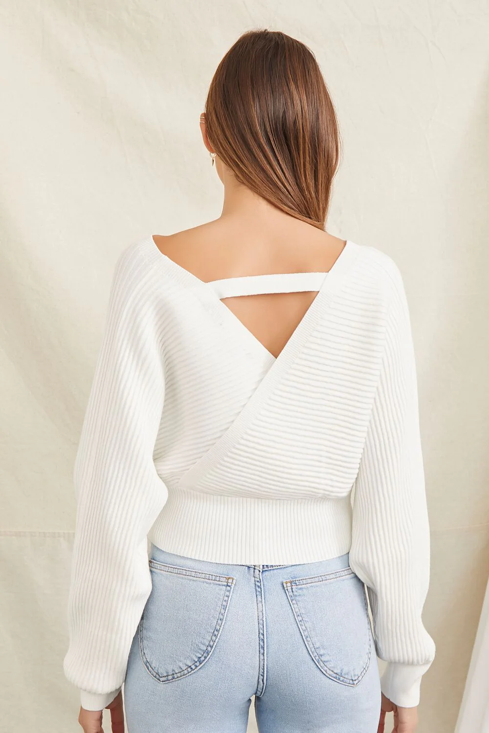 Ribbed Surplice Sweater - Image 3