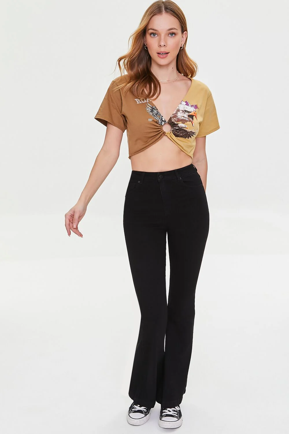 Reworked Eagle Graphic Crop Top - Image 5