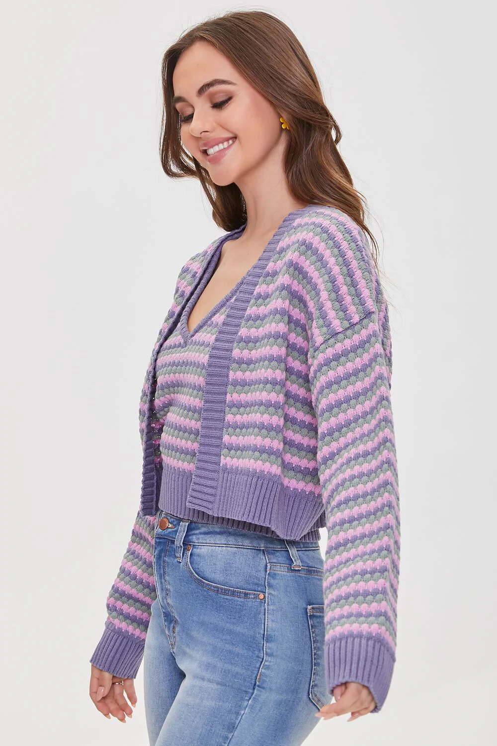 Striped Cardigan Sweater - Image 2