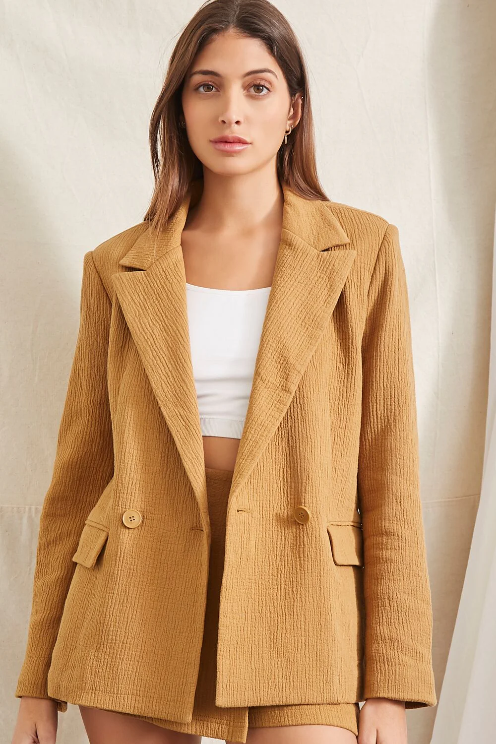 Crinkled Button-Front Blazer - Image 6