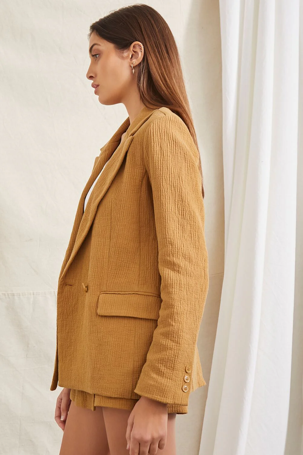 Crinkled Button-Front Blazer - Image 7