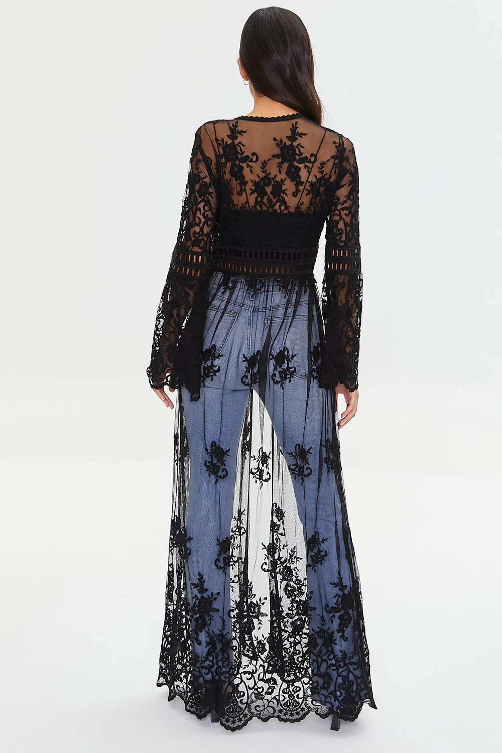 Sheer Crochet Lace Kimono - Image 3