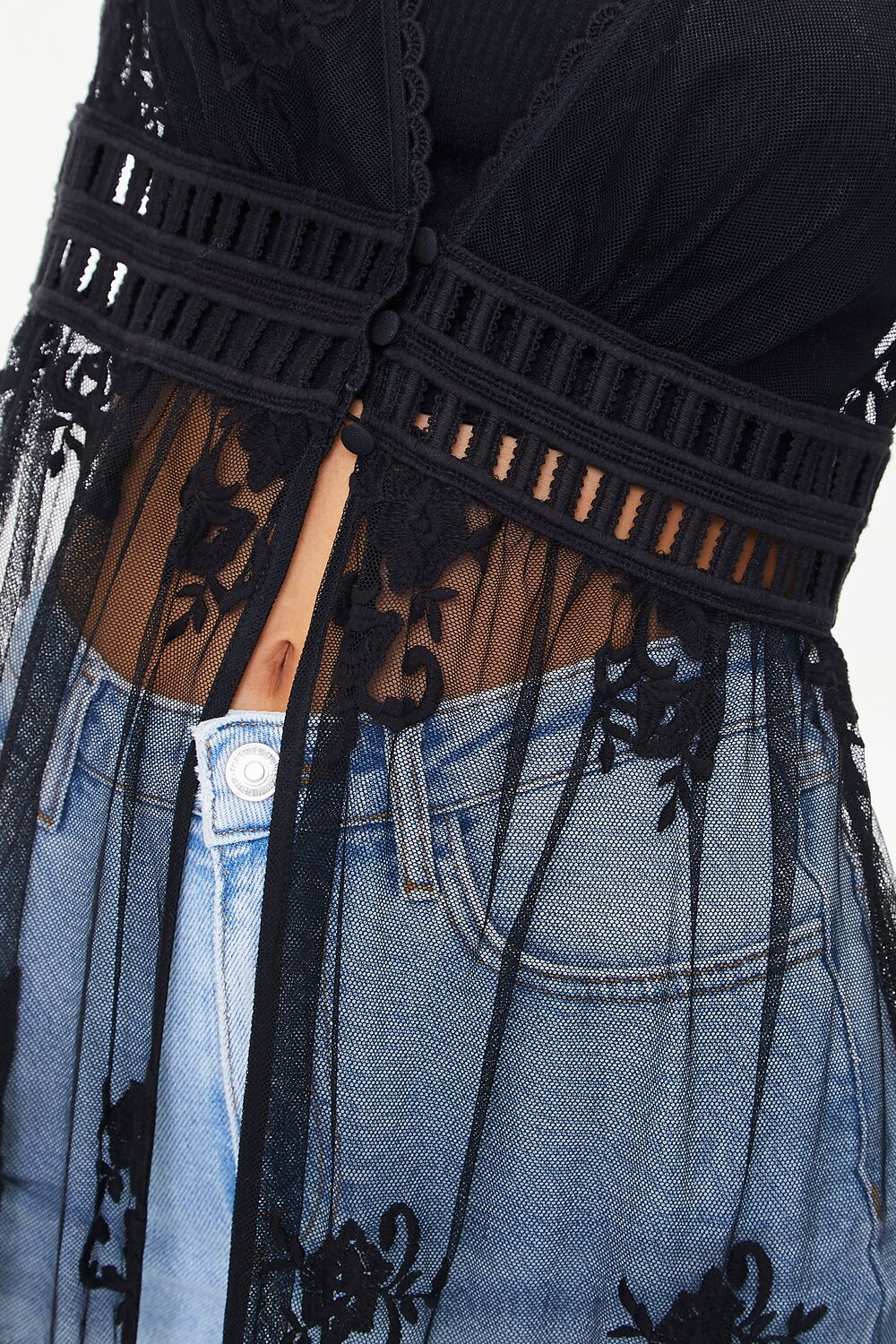 Sheer Crochet Lace Kimono - Image 5