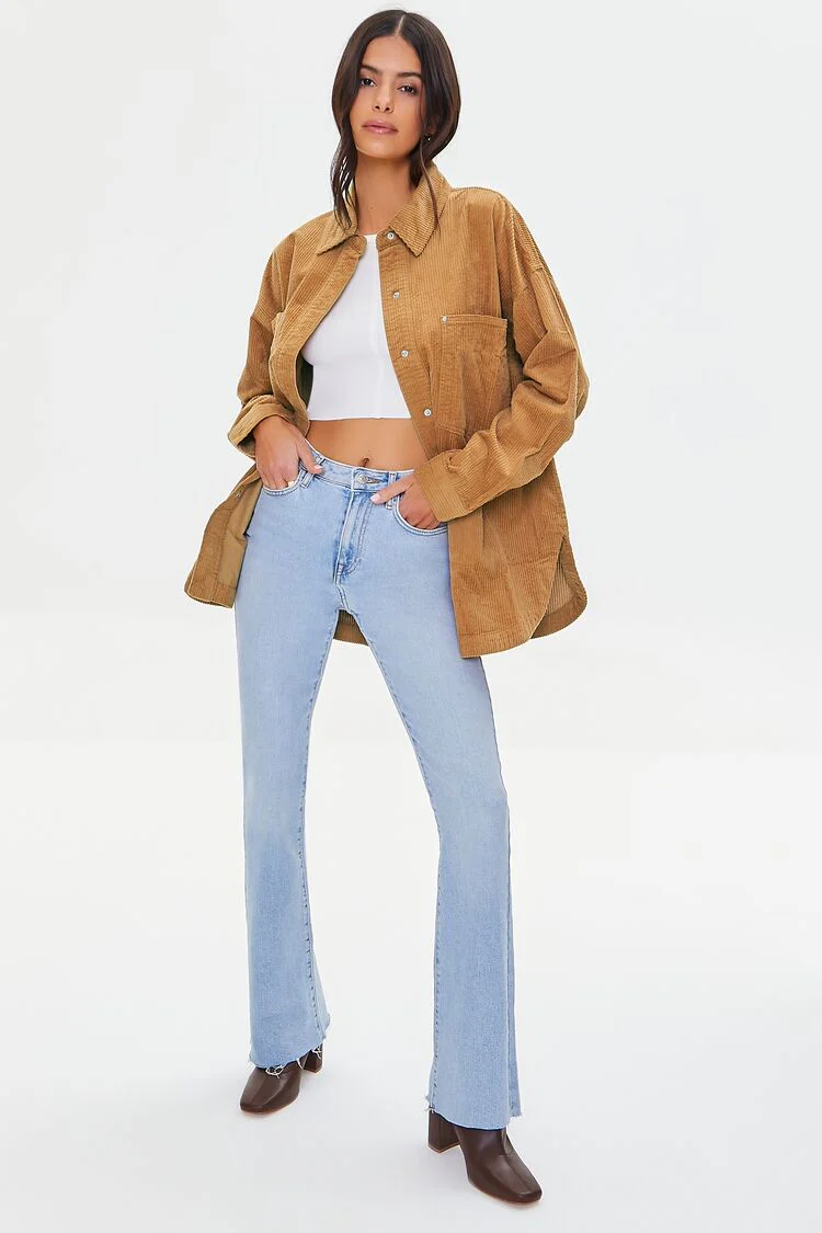 Corduroy Dolphin-Hem Shacket - Image 4