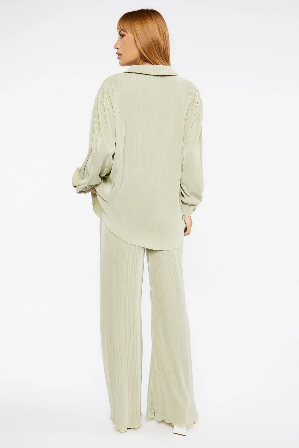 Plisse Lettuce-Edge Shirt & Pants Set - Image 3