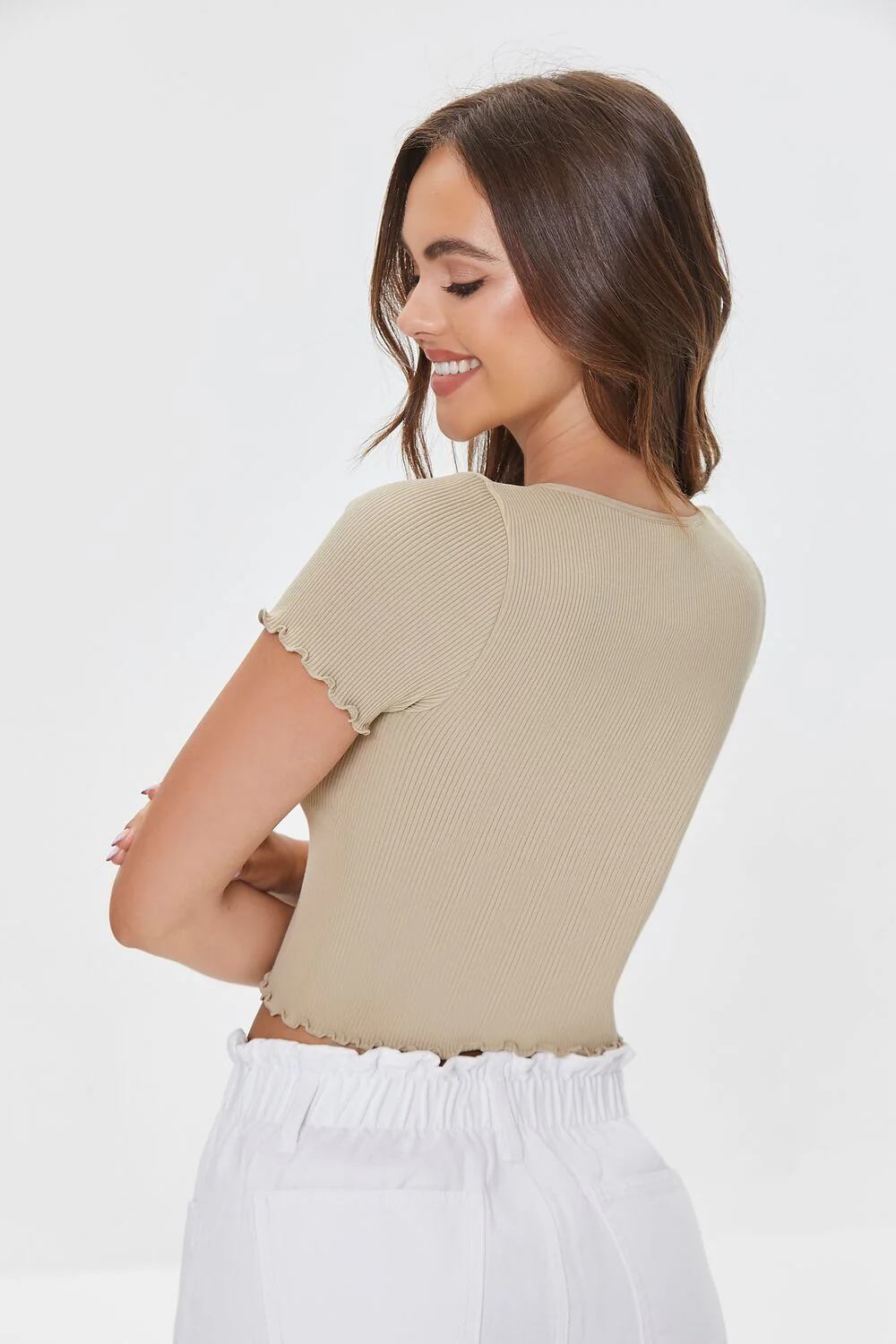 Lettuce-Edge Cropped Tee - Image 3