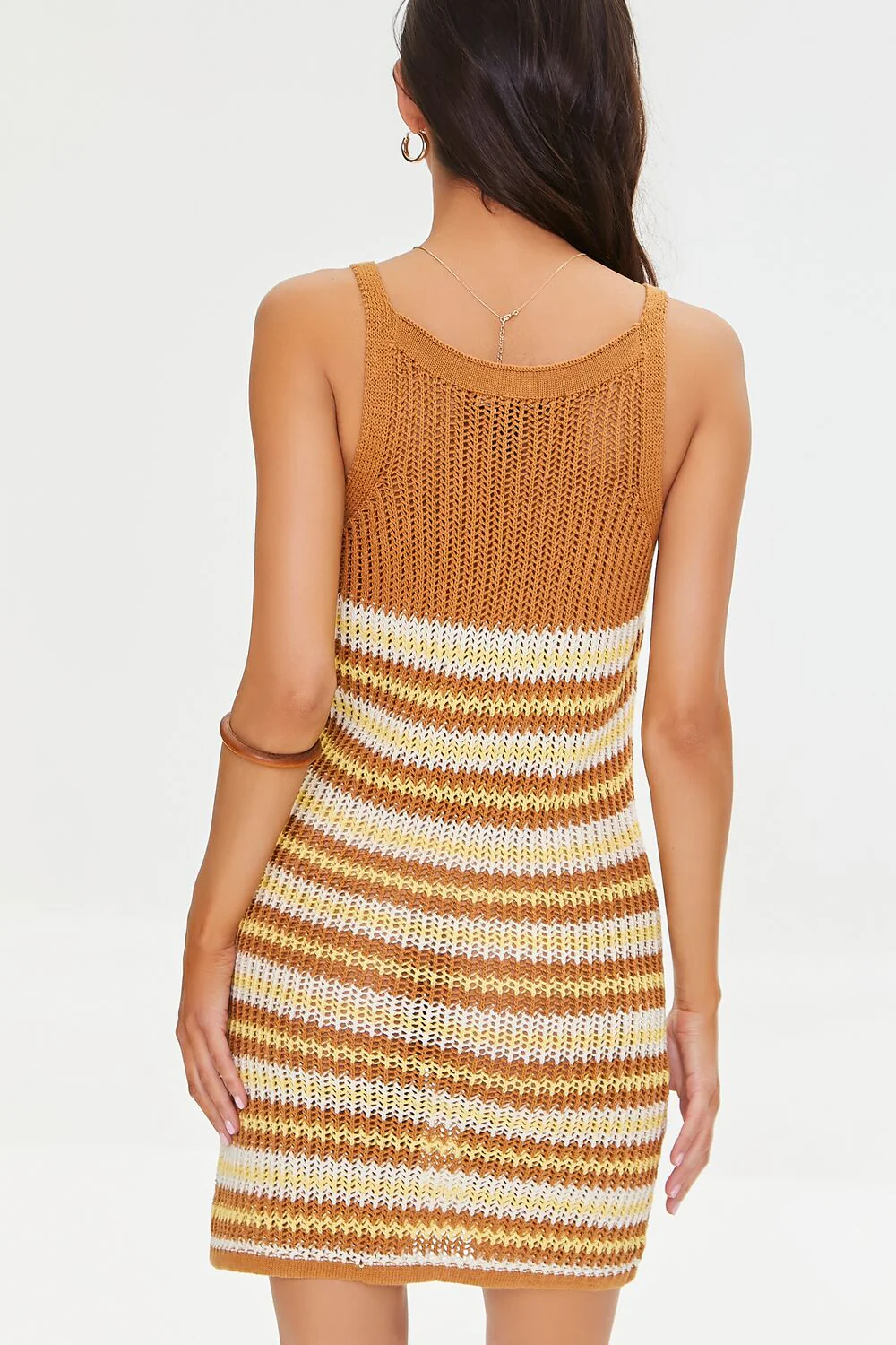 Striped Crochet Mini Dress - Image 3
