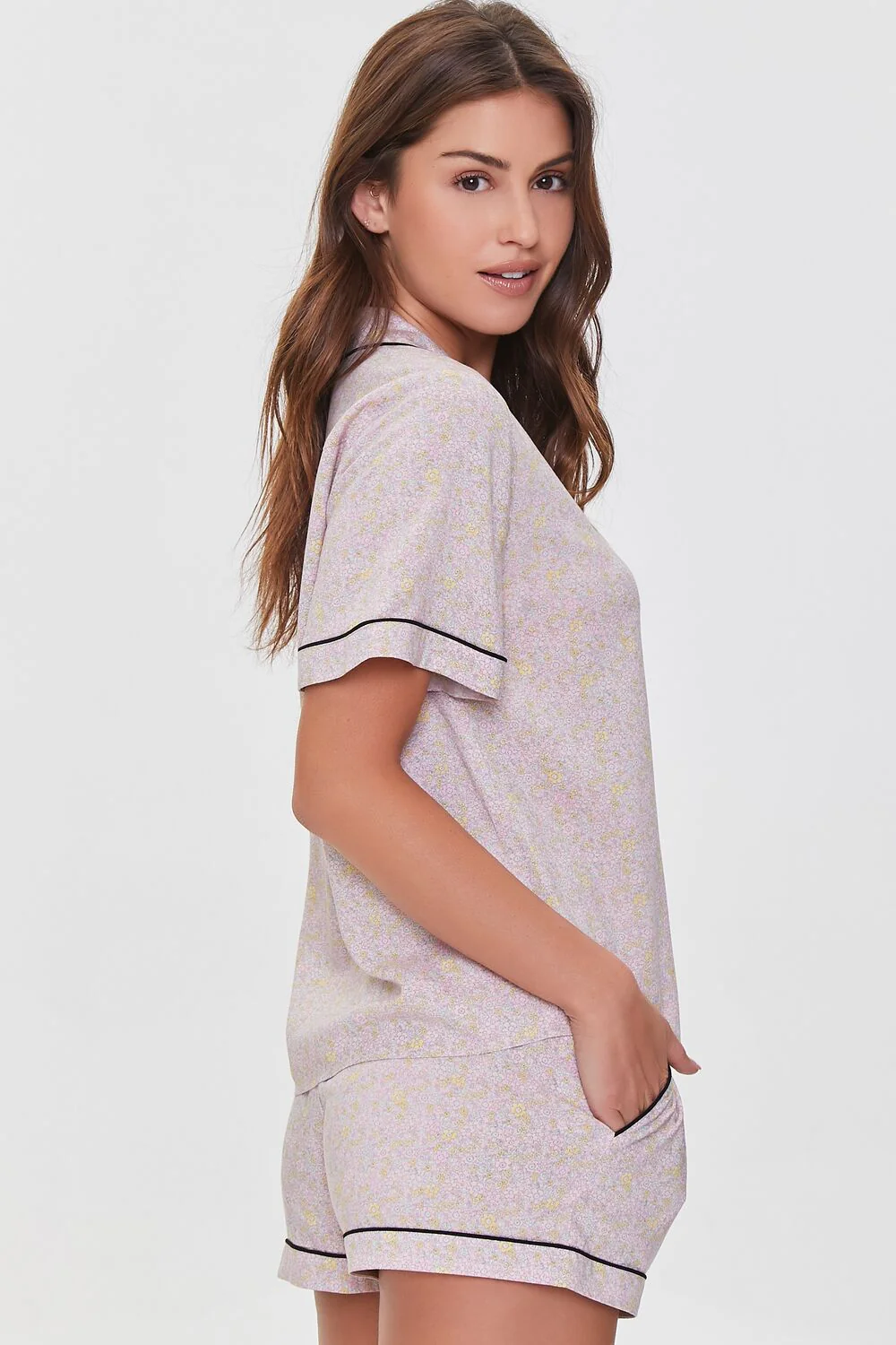 Floral Shirt & Shorts Pajama Set - Image 2