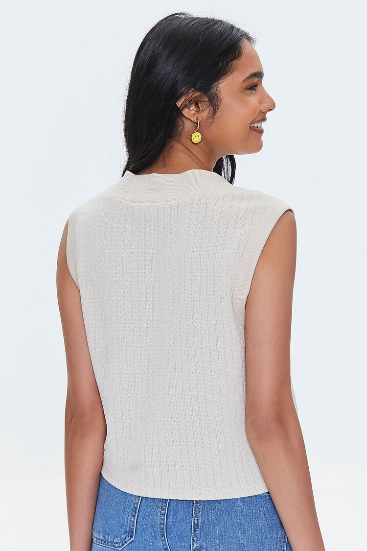 Embroidered Happy Face Tank Top - Image 3