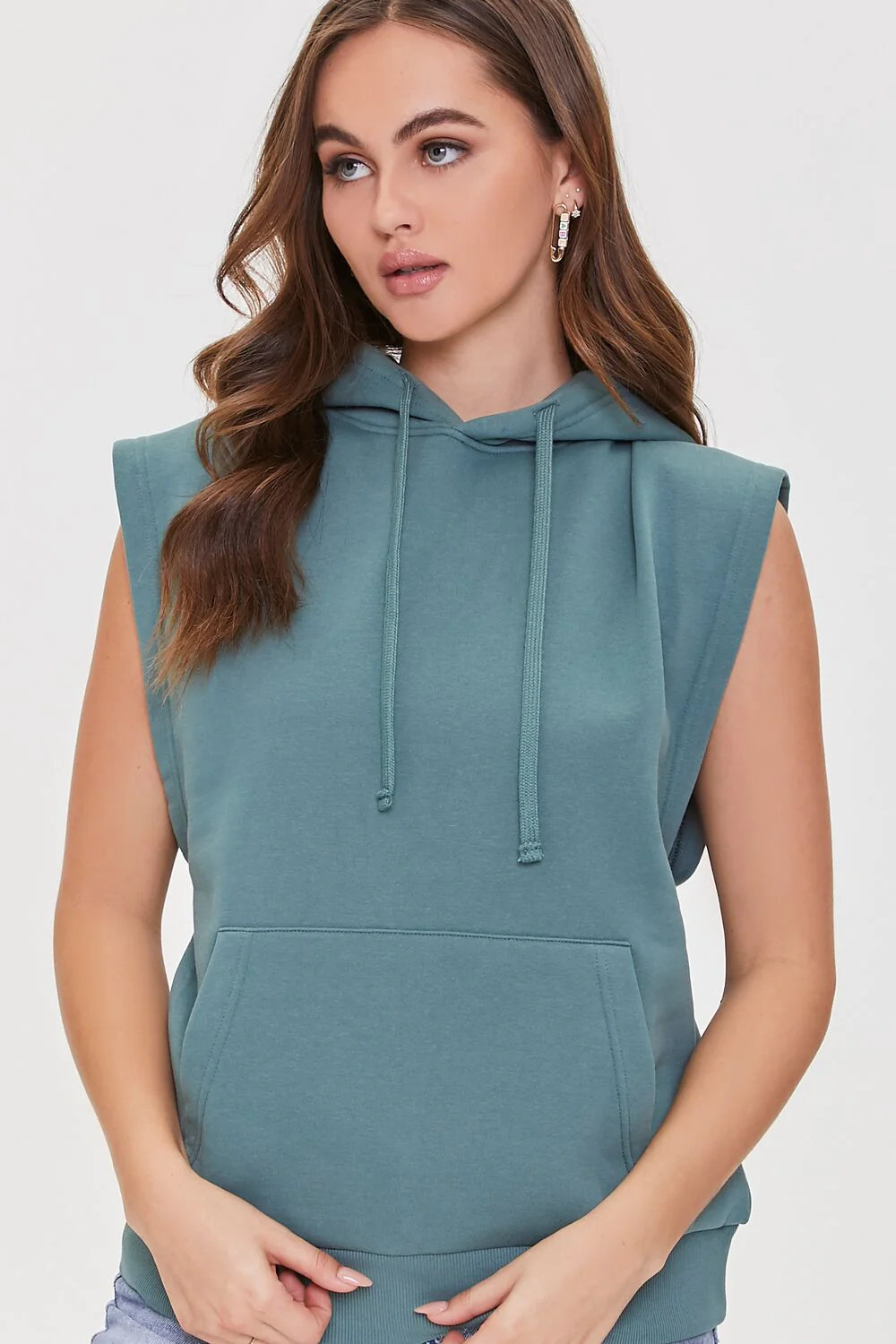 Sleeveless Fleece Hoodie - Image 2