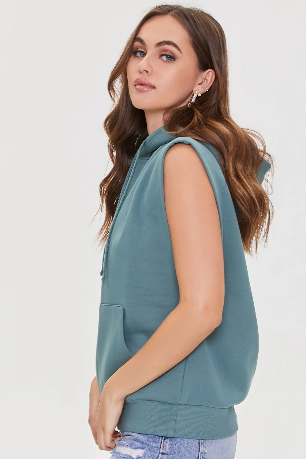 Sleeveless Fleece Hoodie - Image 3