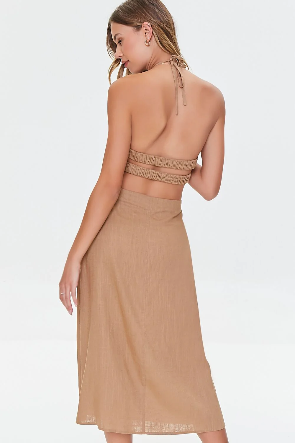 Cutout Self-Tie Halter Dress - Image 3
