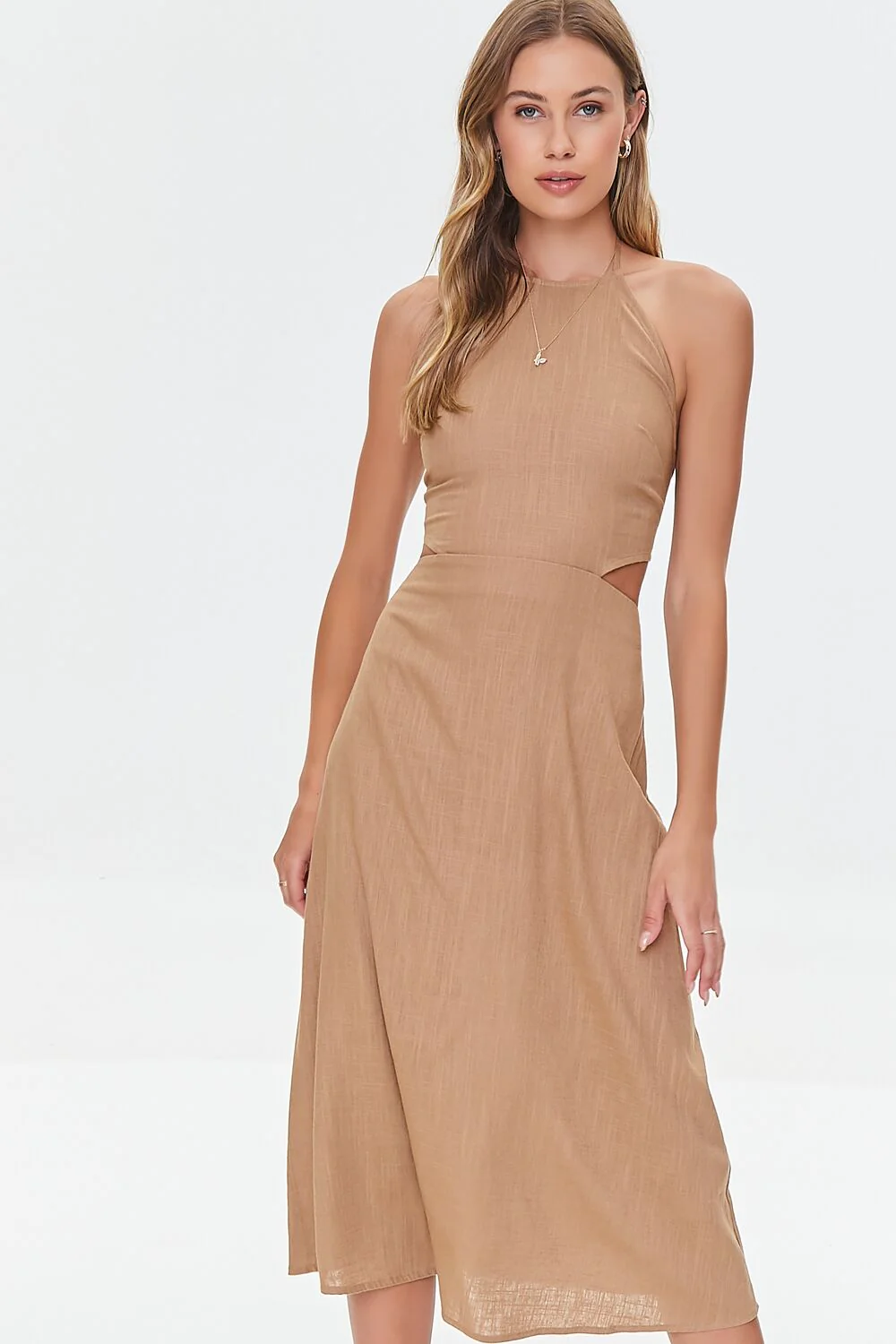 Cutout Self-Tie Halter Dress - Image 4