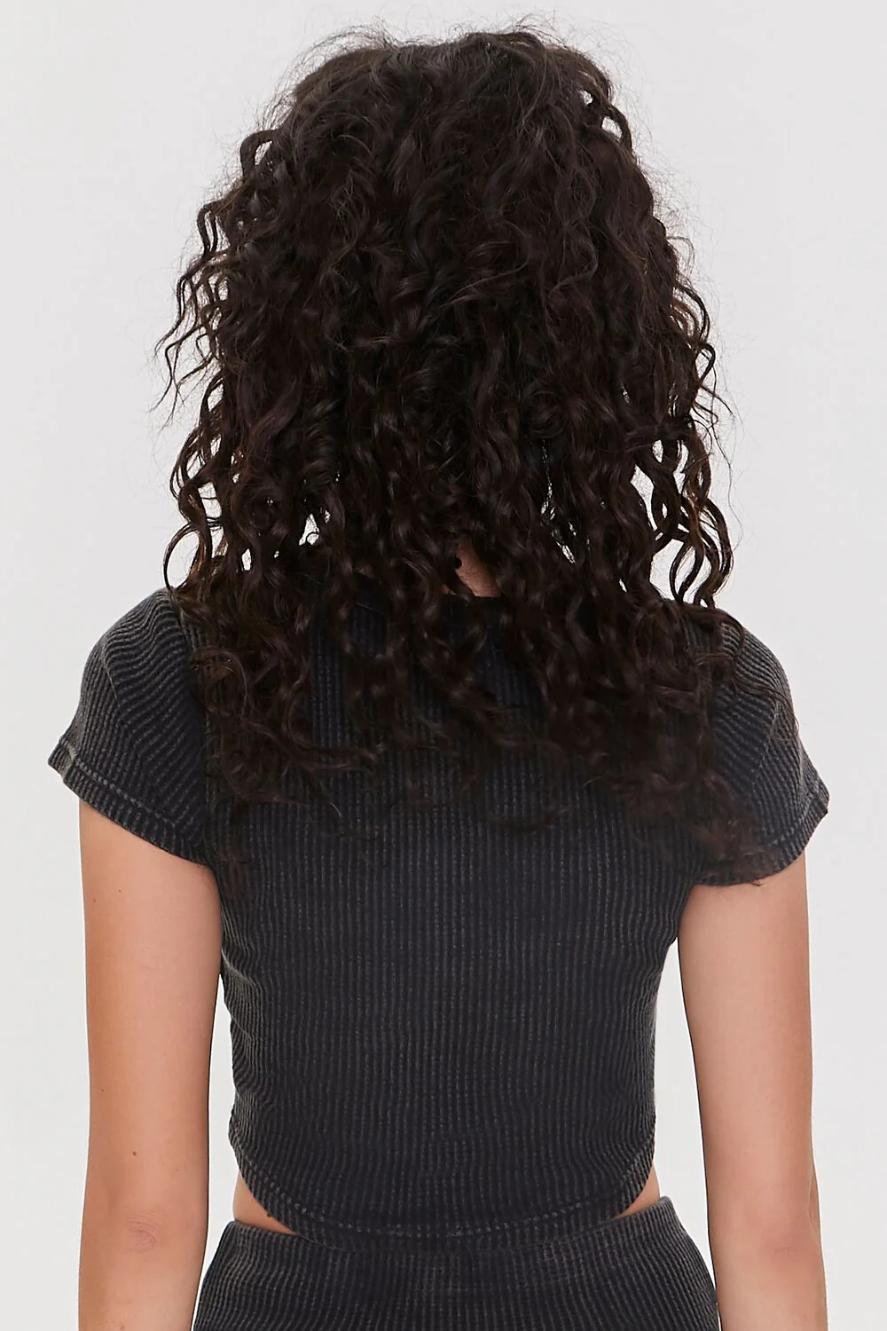 Cropped Waffle Knit Tee - Image 13