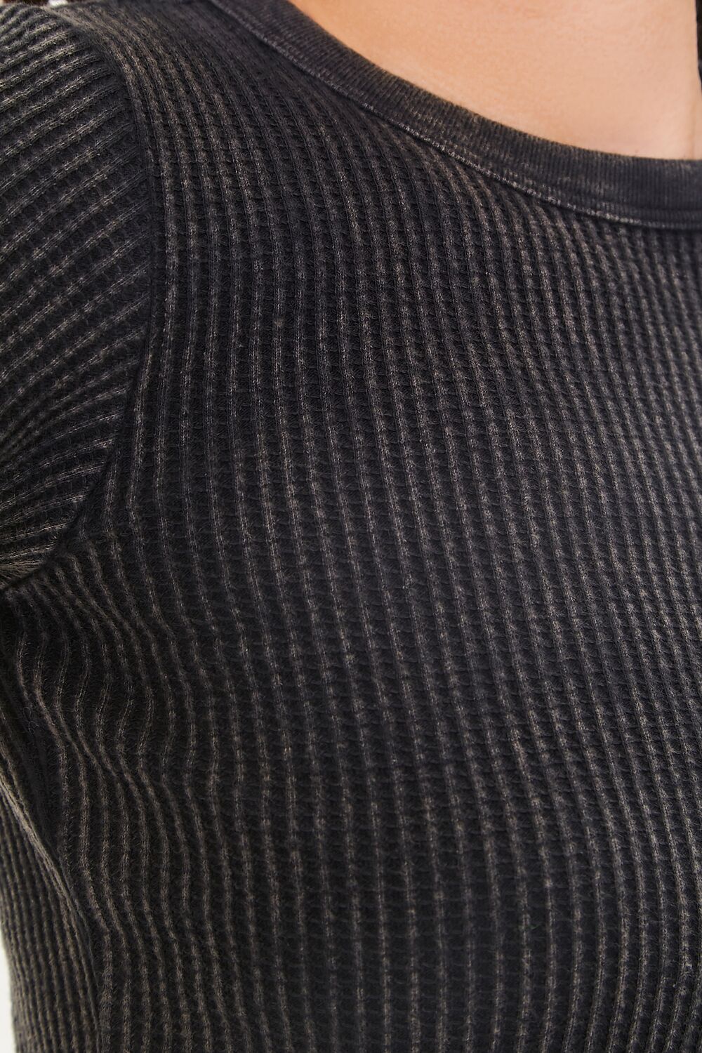 Cropped Waffle Knit Tee - Image 15