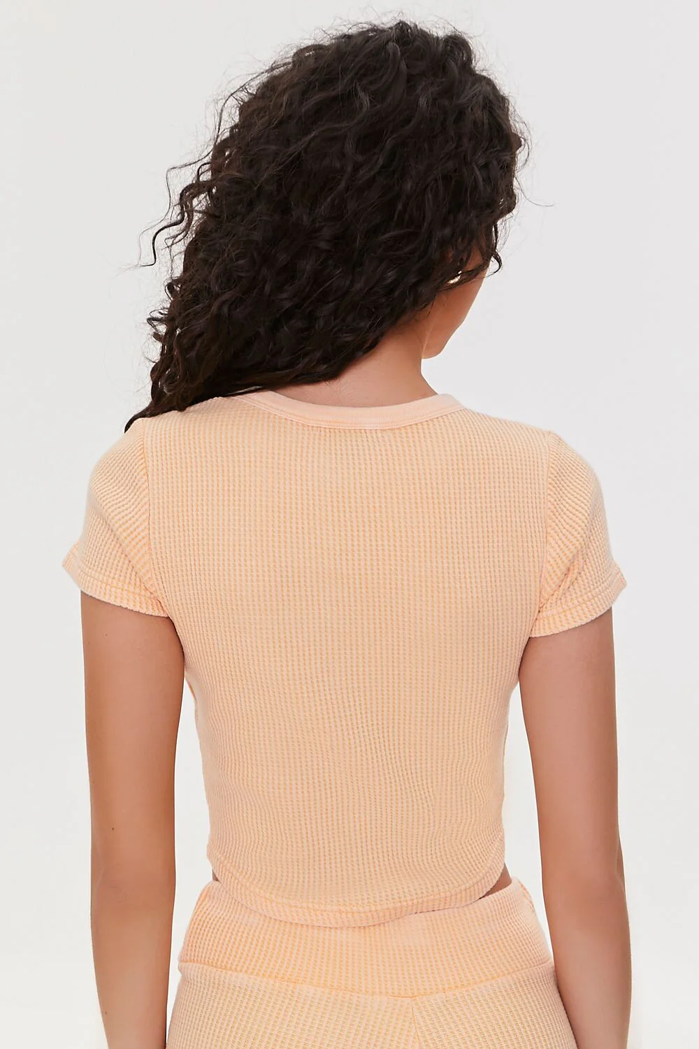 Cropped Waffle Knit Tee - Image 23