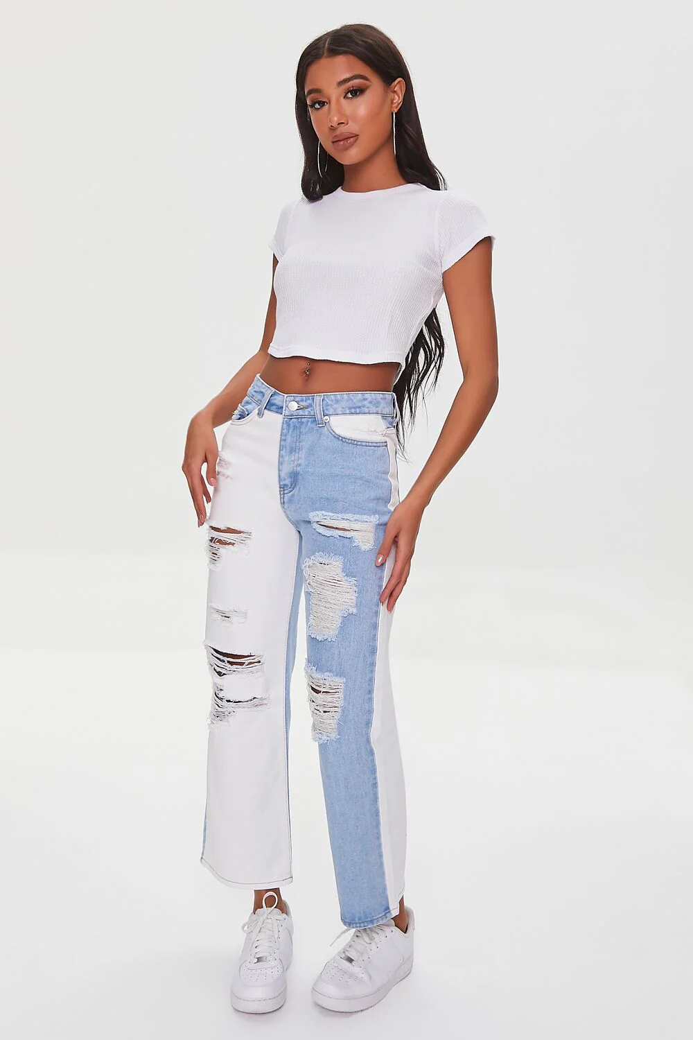 Cropped Waffle Knit Tee - Image 29