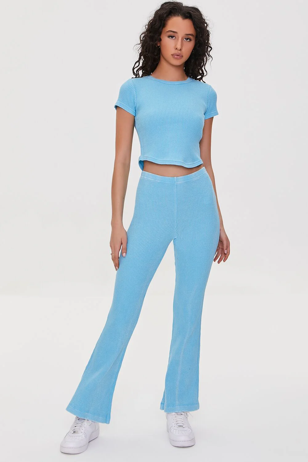 Cropped Waffle Knit Tee - Image 4