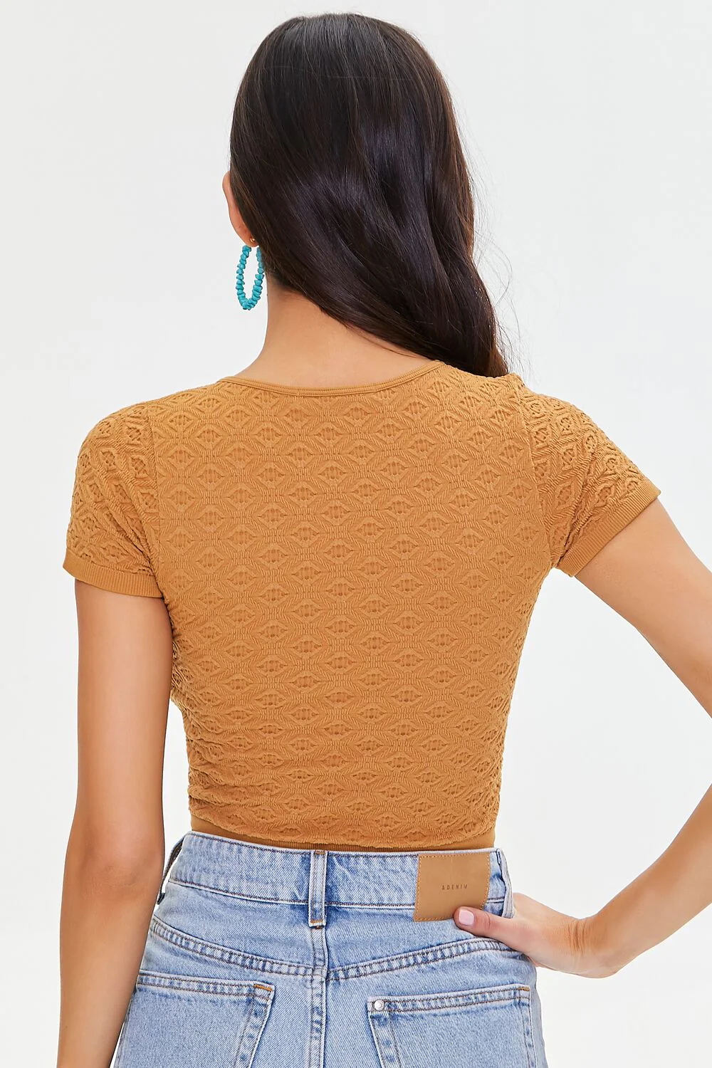 Pointelle Knit Crop Top - Image 3