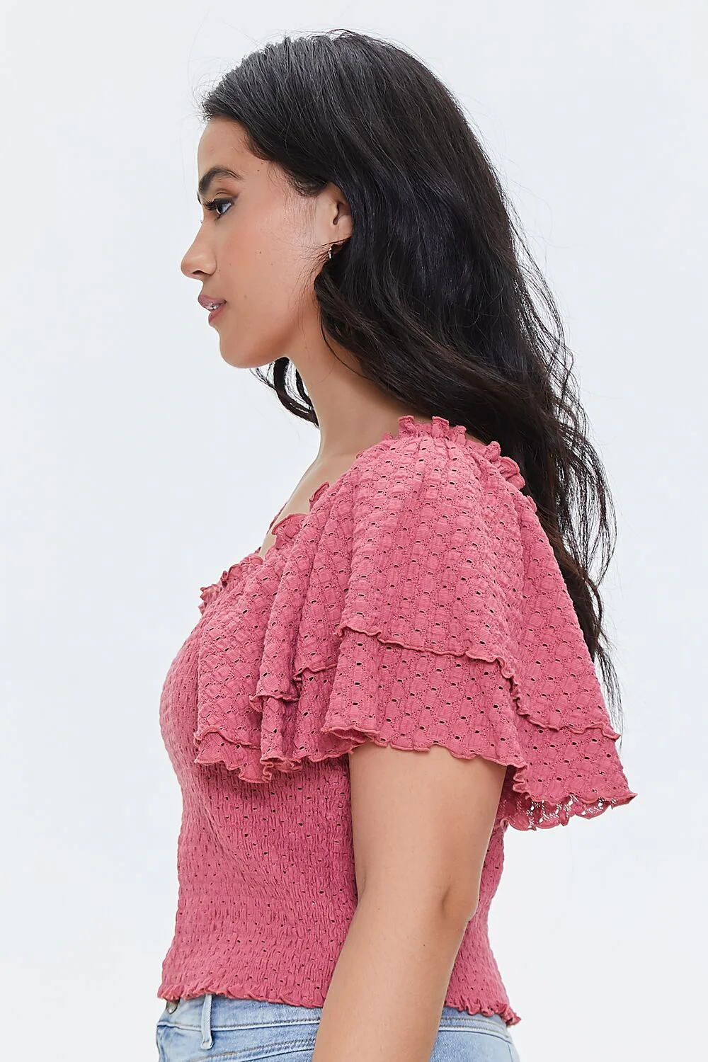 Plus Size Smocked Flounce-Sleeve Top - Image 2
