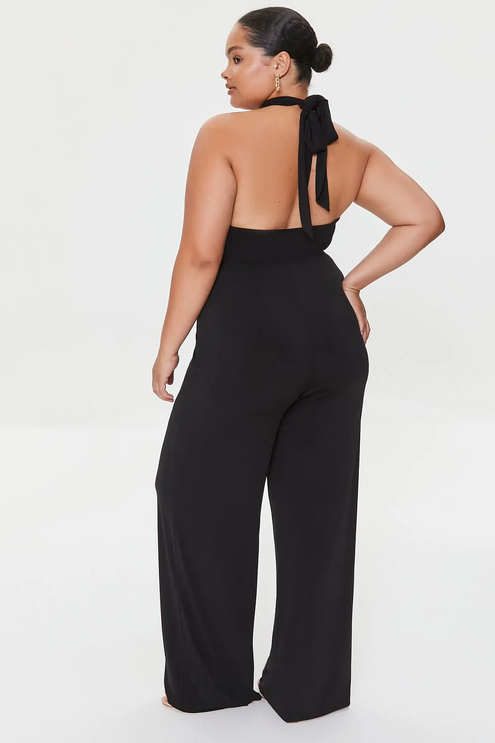 Plus Size Crisscross Halter Jumpsuit - Image 3