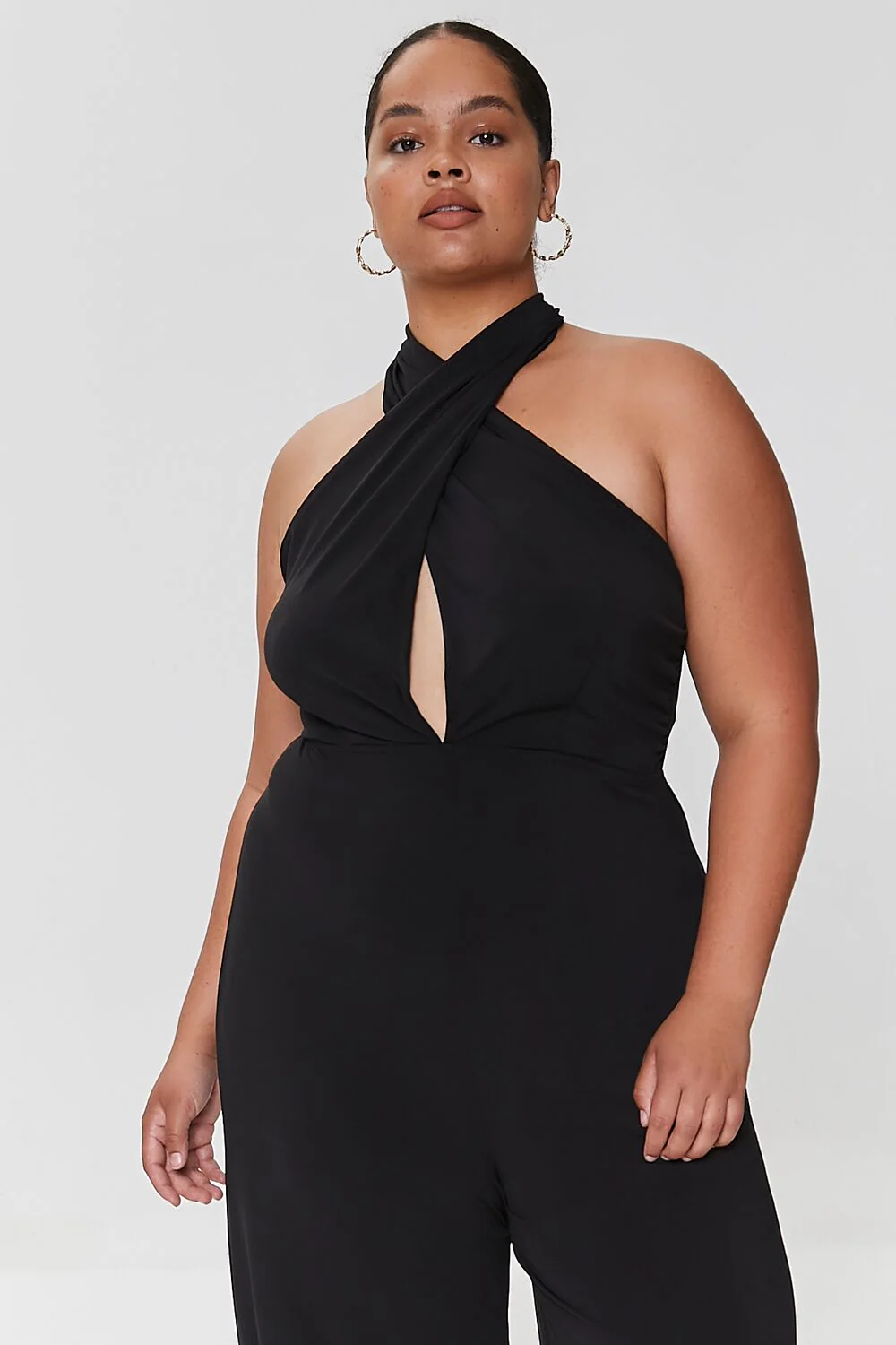 Plus Size Crisscross Halter Jumpsuit - Image 4