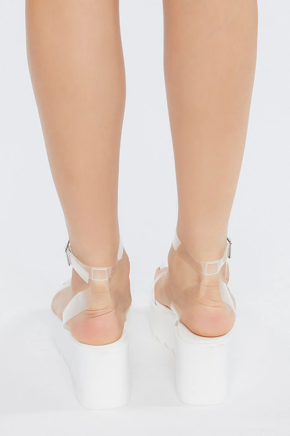 Clear Ankle-Strap Platform Wedges - Image 3