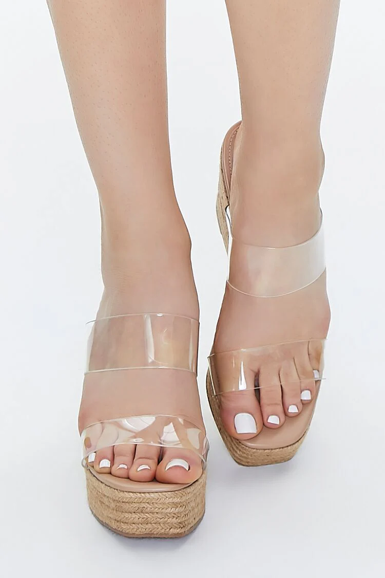 Clear Platform Espadrille Wedges - Image 4