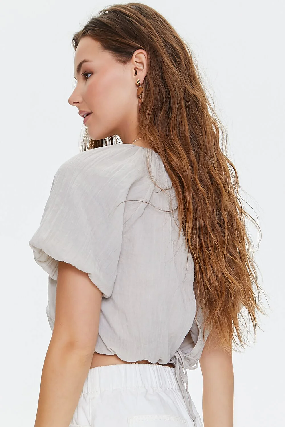 Puff-Sleeve Crop Top - Image 2