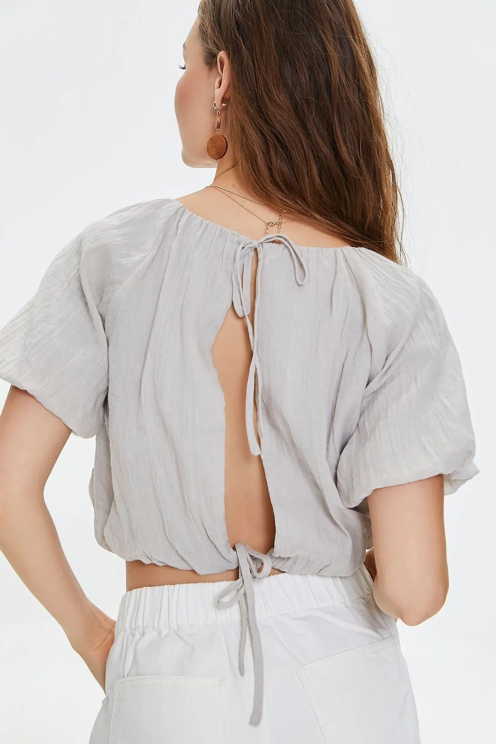 Puff-Sleeve Crop Top - Image 3
