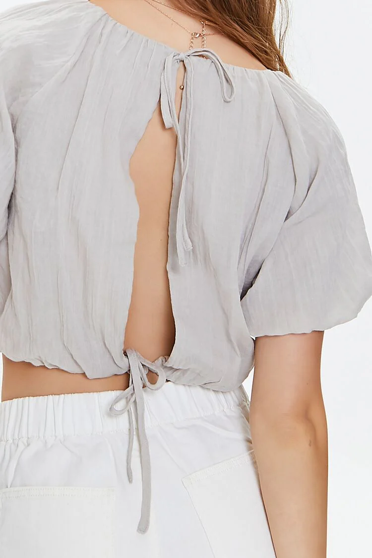 Puff-Sleeve Crop Top - Image 5