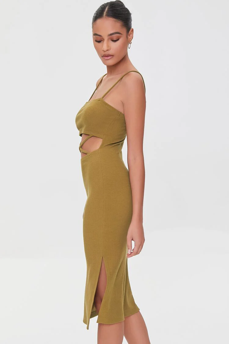 Crisscross Ribbed Knit Dress - Image 2
