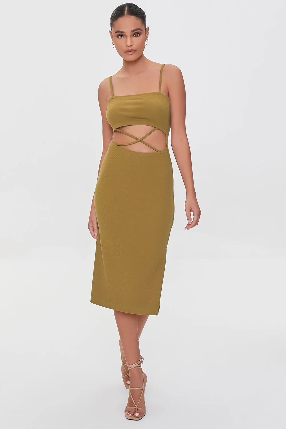 Crisscross Ribbed Knit Dress - Image 4
