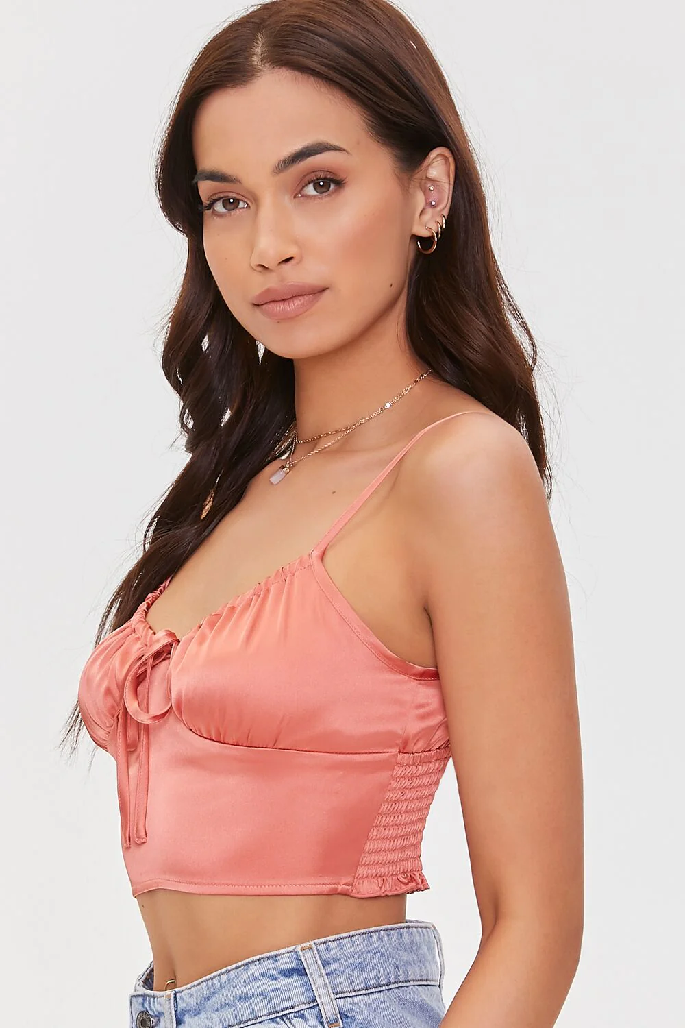 Satin Self-Tie Cropped Cami - Image 10