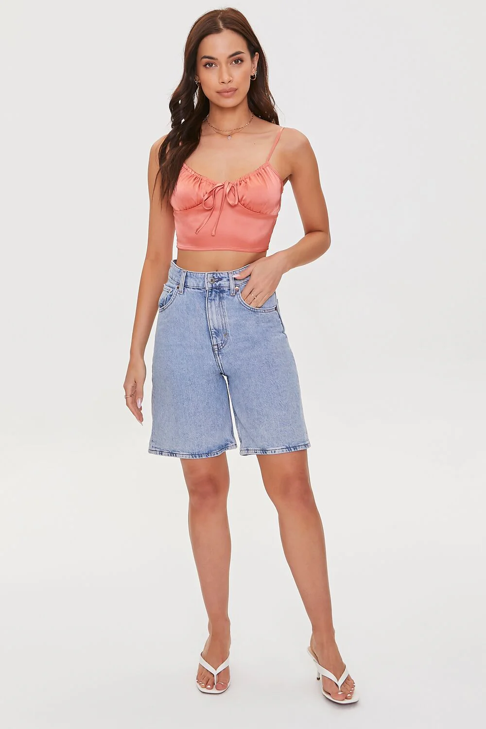 Satin Self-Tie Cropped Cami - Image 12