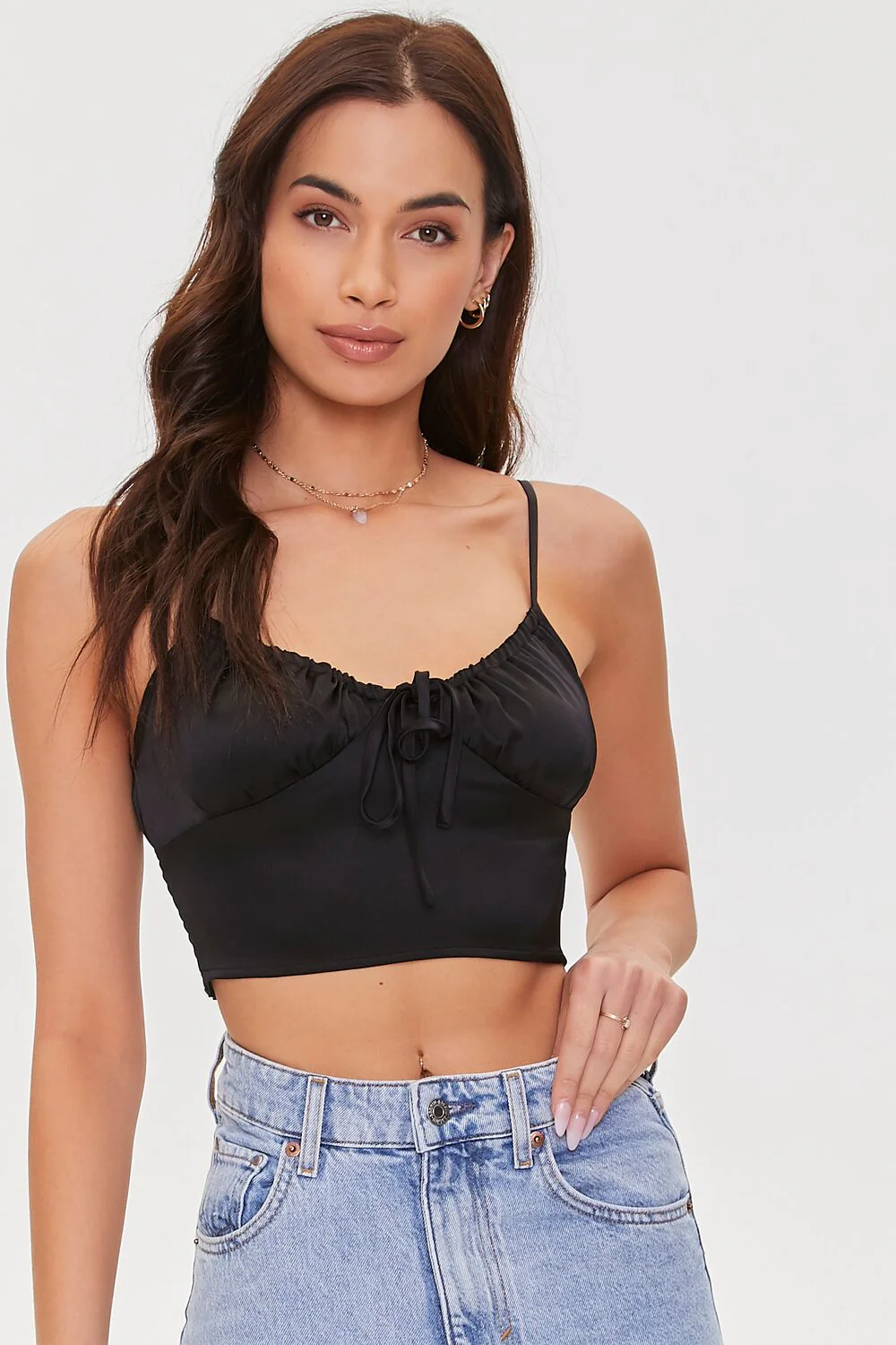Satin Self-Tie Cropped Cami - Image 5