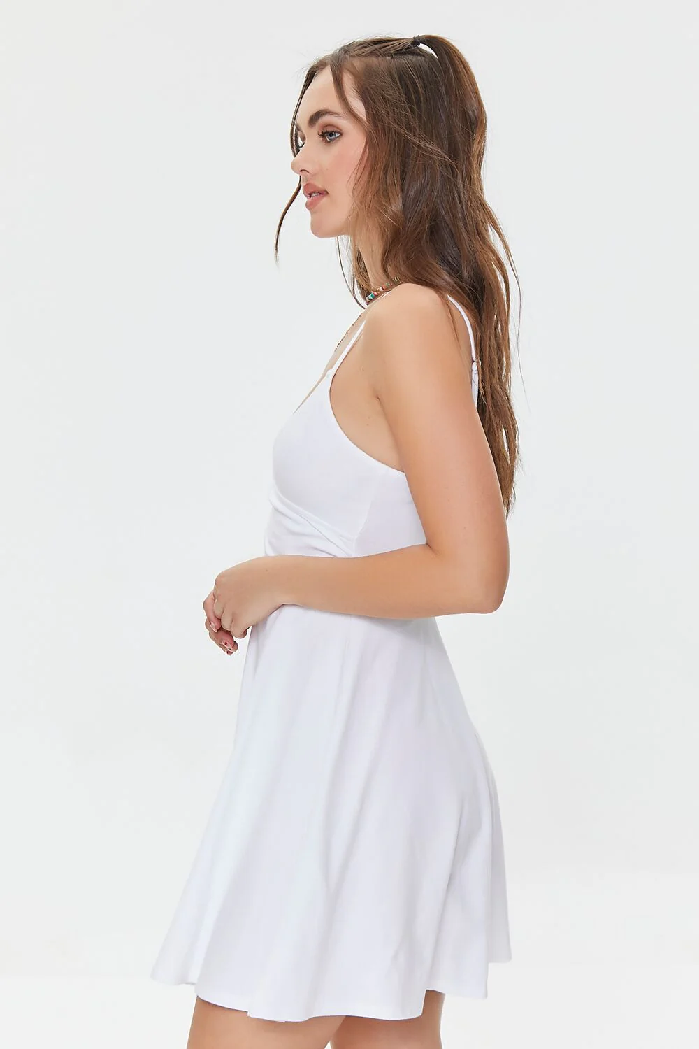 Surplice Skater Mini Dress - Image 2