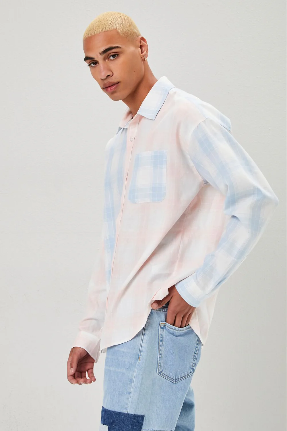 Reworked Plaid Button-Front Shirt - Image 2