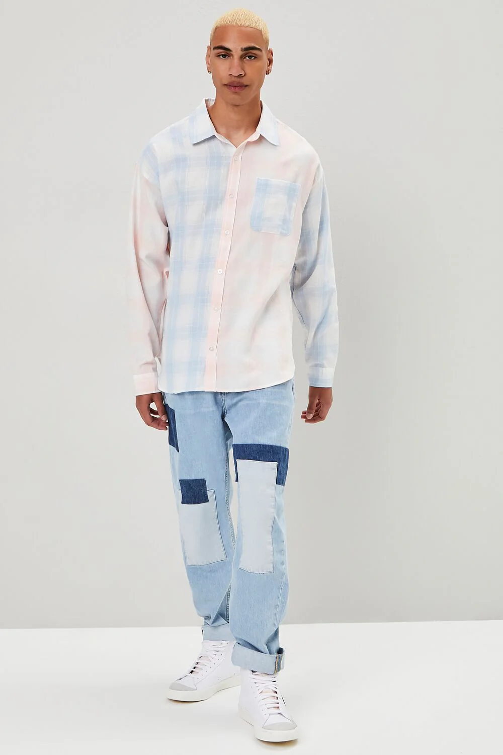 Reworked Plaid Button-Front Shirt - Image 4
