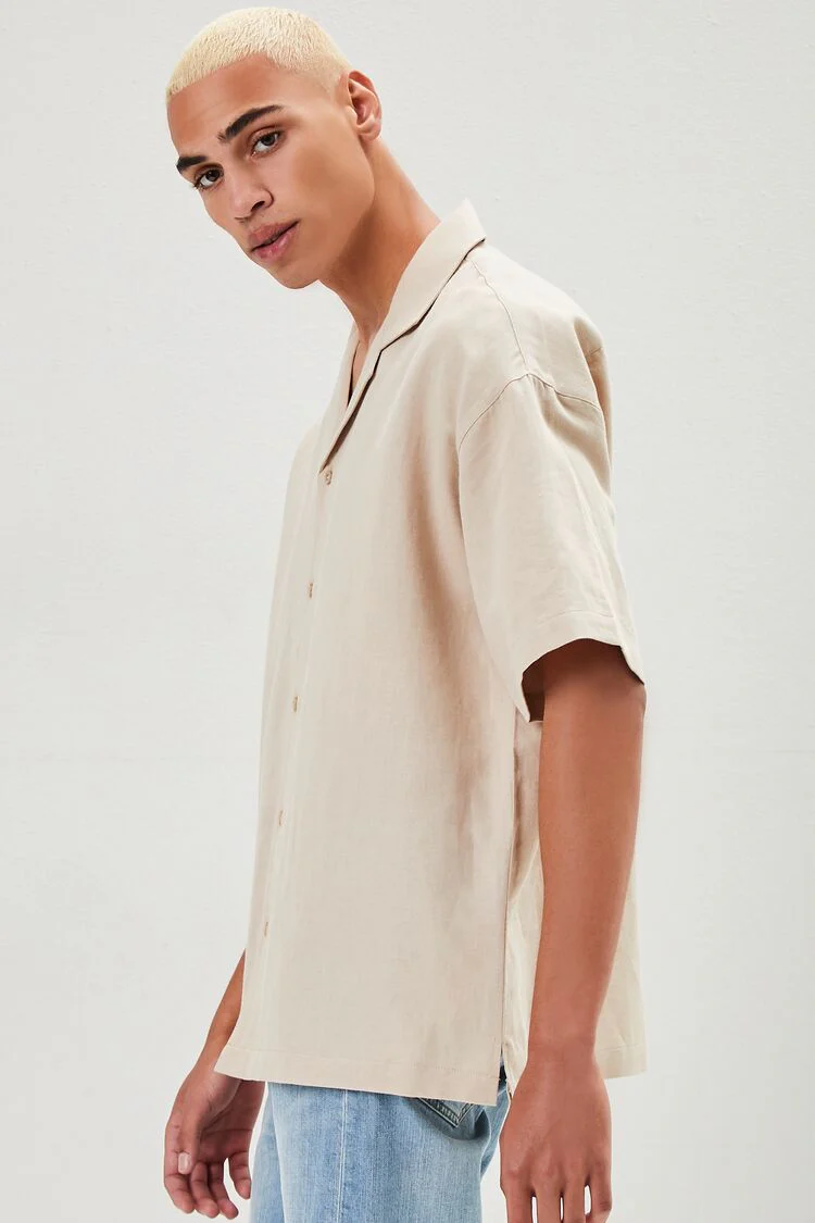 Cuban Collar Linen-Blend Shirt - Image 2