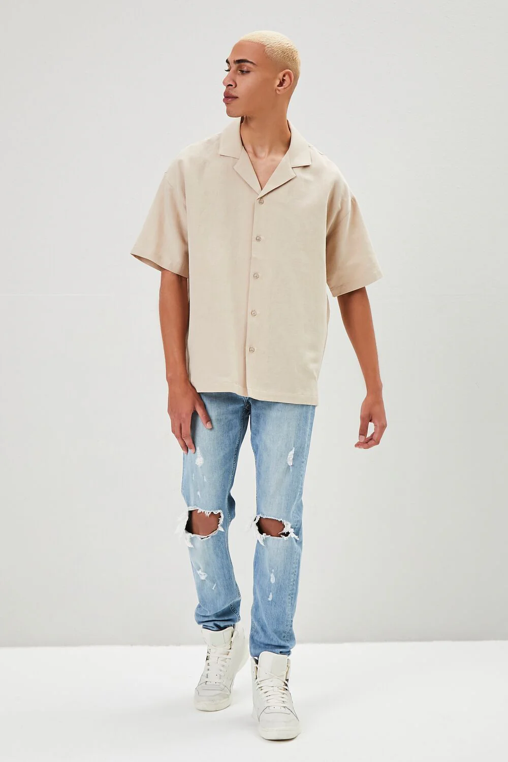 Cuban Collar Linen-Blend Shirt - Image 4