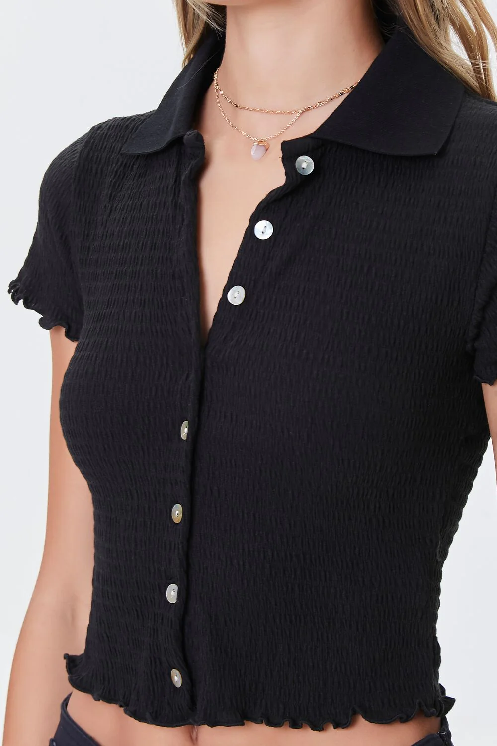 Smocked Lettuce-Edge Shirt - Image 5