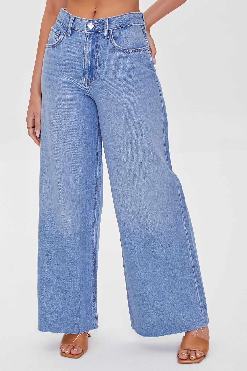 Wide-Leg Raw-Cut Jeans - Image 2