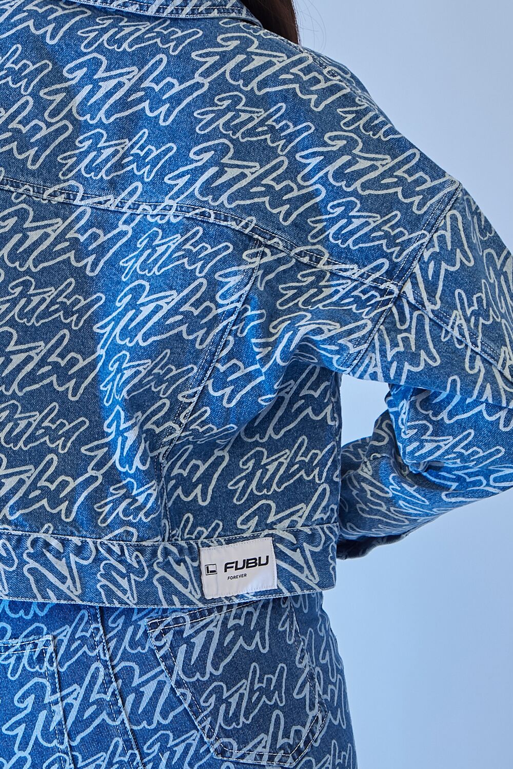 FUBU Print Denim Jacket - Image 6