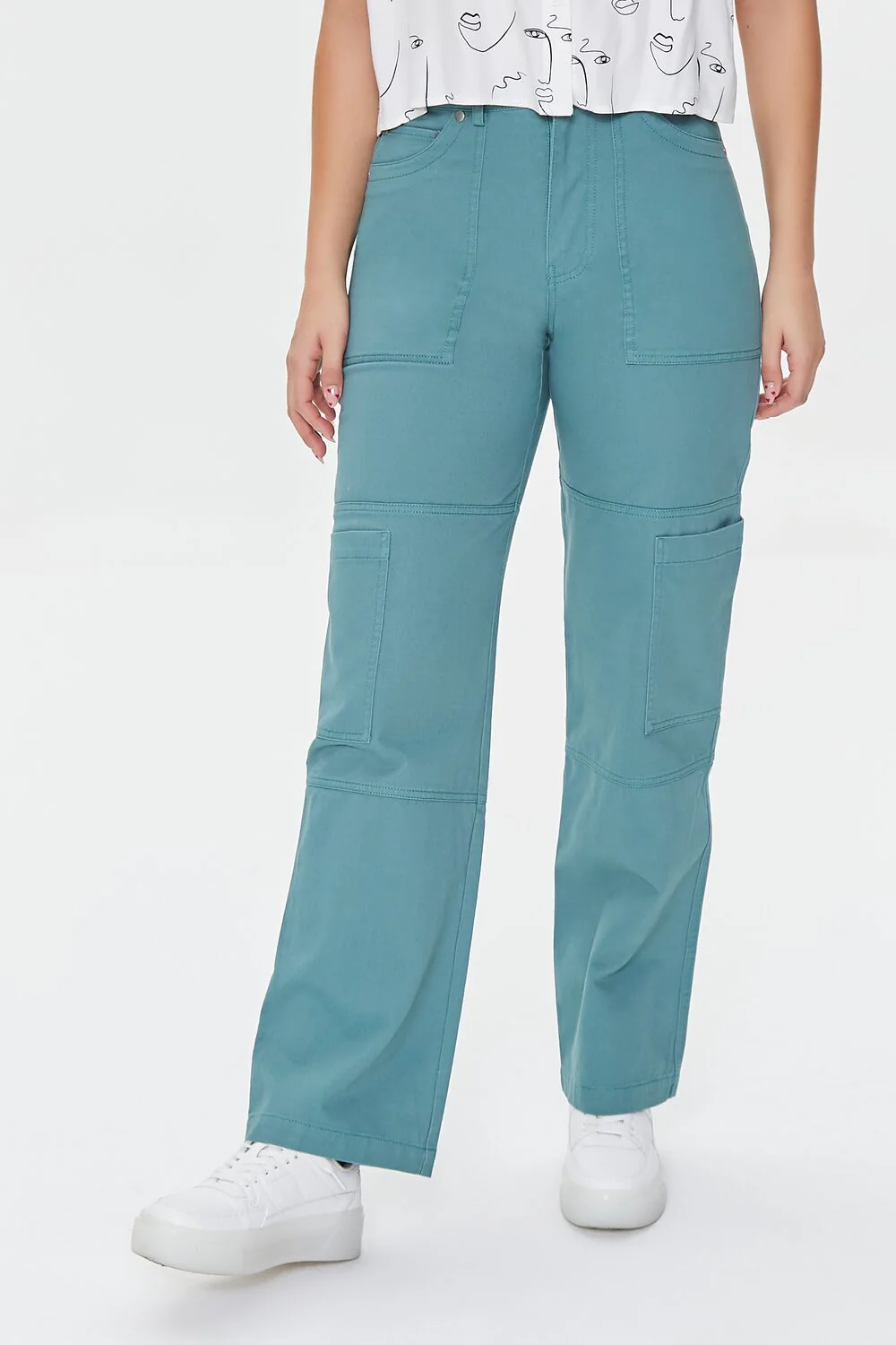 Twill High-Rise Pants - Image 2