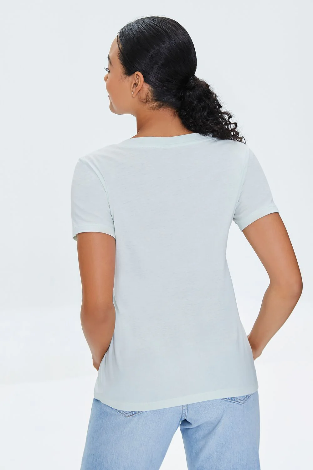 Basic Organically Grown Cotton V-Neck Tee - Image 3