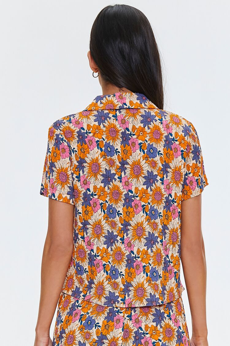 Pleated Floral Print Shirt - Image 3